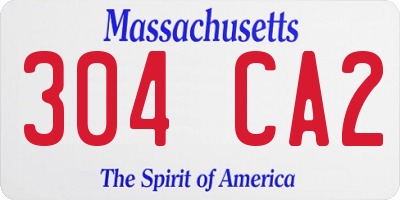 MA license plate 304CA2