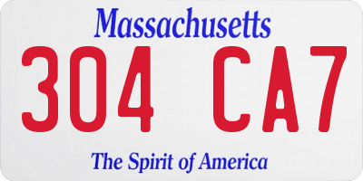 MA license plate 304CA7