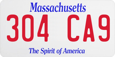 MA license plate 304CA9