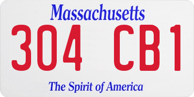 MA license plate 304CB1