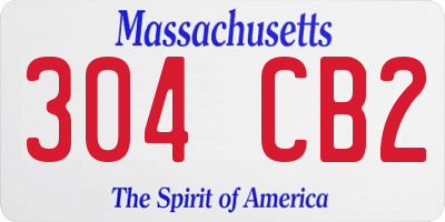 MA license plate 304CB2