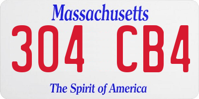 MA license plate 304CB4