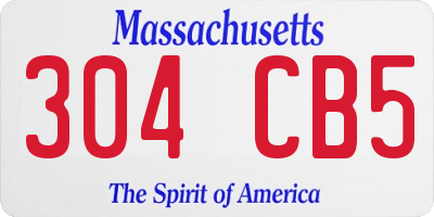 MA license plate 304CB5