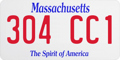 MA license plate 304CC1