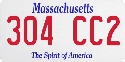 MA license plate 304CC2