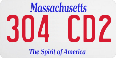 MA license plate 304CD2