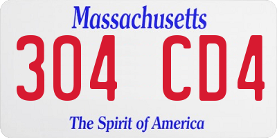 MA license plate 304CD4