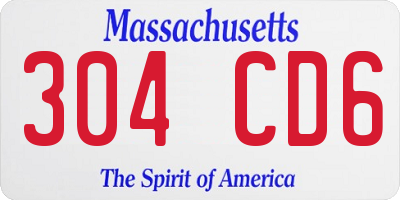 MA license plate 304CD6
