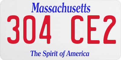 MA license plate 304CE2