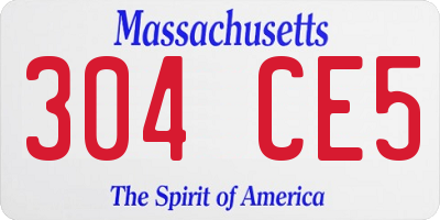 MA license plate 304CE5
