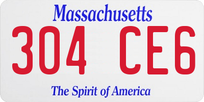 MA license plate 304CE6