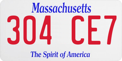 MA license plate 304CE7