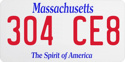 MA license plate 304CE8