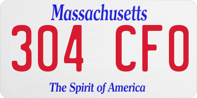 MA license plate 304CF0