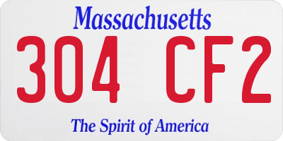 MA license plate 304CF2