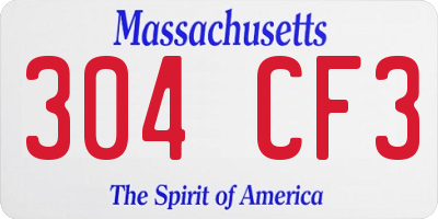 MA license plate 304CF3
