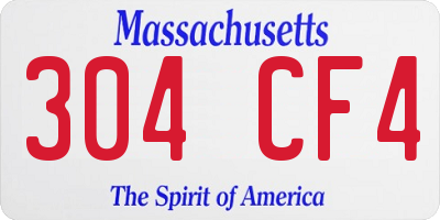 MA license plate 304CF4