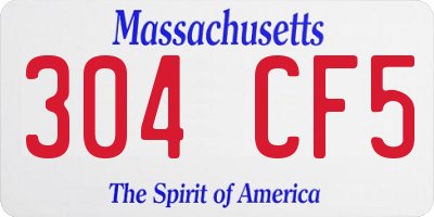 MA license plate 304CF5