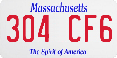 MA license plate 304CF6