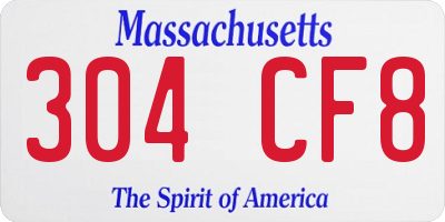 MA license plate 304CF8