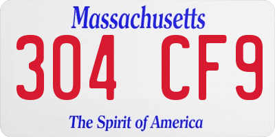 MA license plate 304CF9
