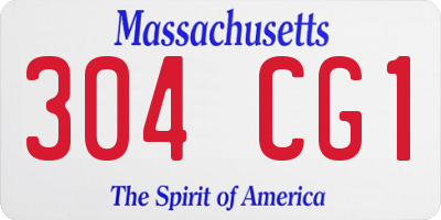 MA license plate 304CG1