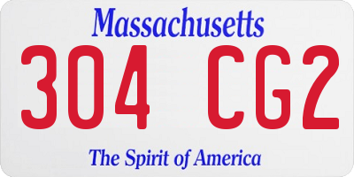 MA license plate 304CG2