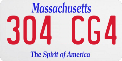 MA license plate 304CG4