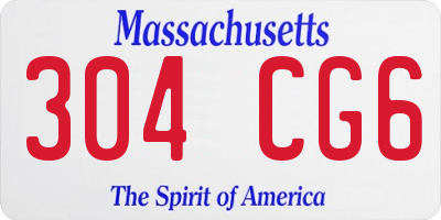 MA license plate 304CG6