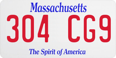 MA license plate 304CG9