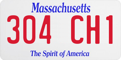 MA license plate 304CH1