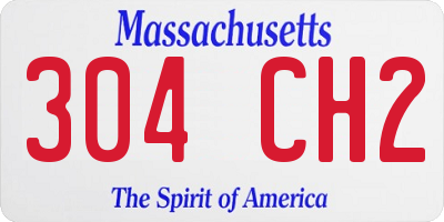 MA license plate 304CH2