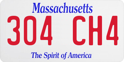 MA license plate 304CH4