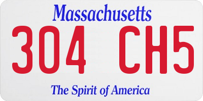 MA license plate 304CH5