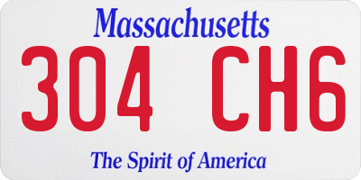 MA license plate 304CH6