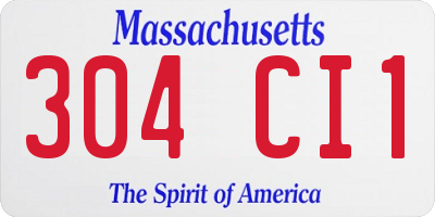 MA license plate 304CI1