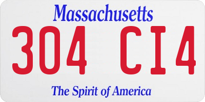 MA license plate 304CI4
