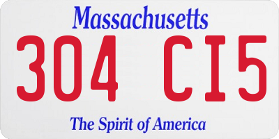 MA license plate 304CI5