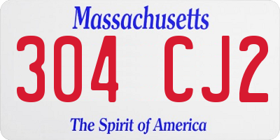 MA license plate 304CJ2