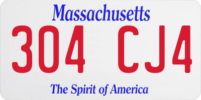 MA license plate 304CJ4