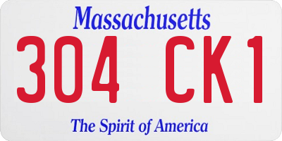 MA license plate 304CK1
