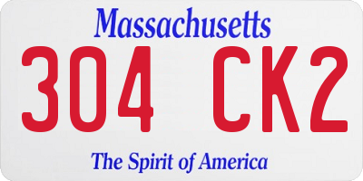 MA license plate 304CK2