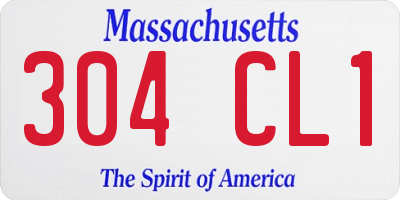 MA license plate 304CL1