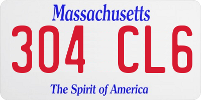 MA license plate 304CL6