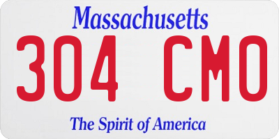 MA license plate 304CM0