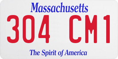 MA license plate 304CM1