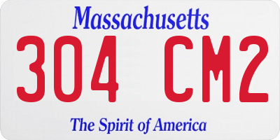MA license plate 304CM2
