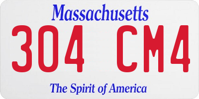 MA license plate 304CM4