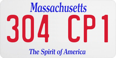 MA license plate 304CP1
