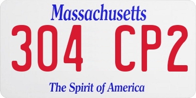 MA license plate 304CP2